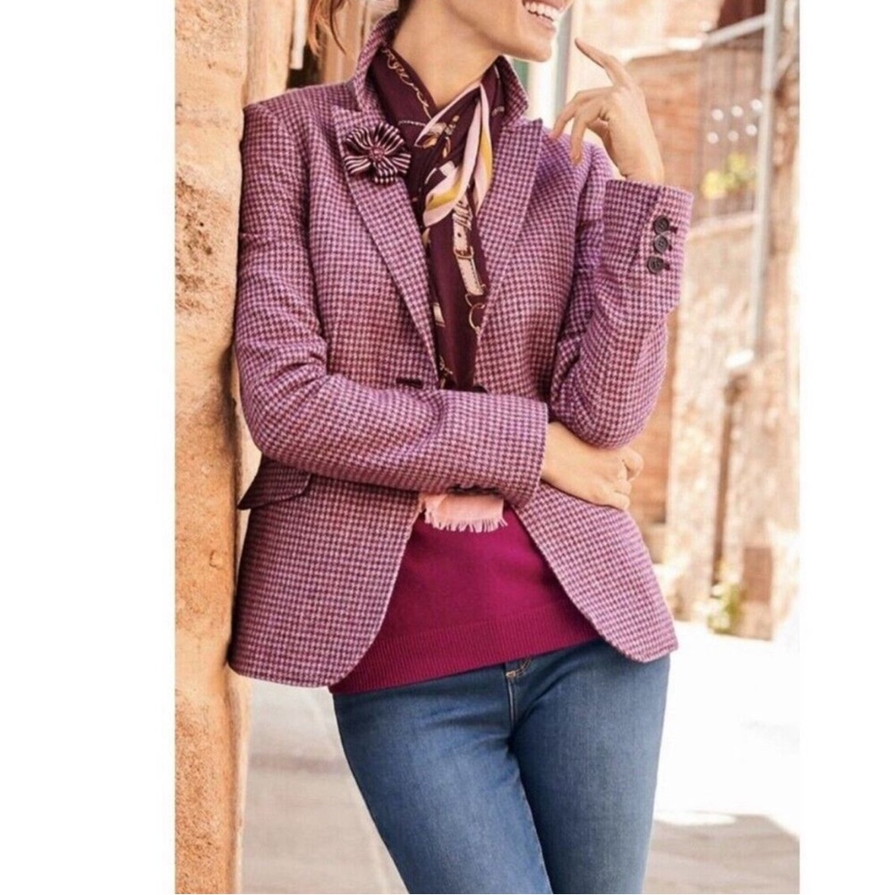 Talbots Pink Checkered Blazer